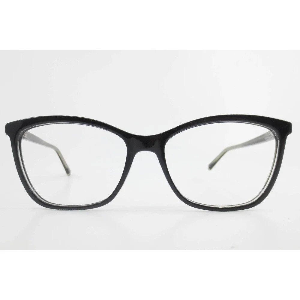 Black Cat Eye Eyeglass Frames Women Full Rim 52-16-140 Grey Accent 37918
